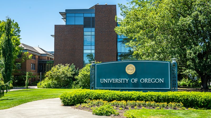University of Oregon area in Eugene, Oregon